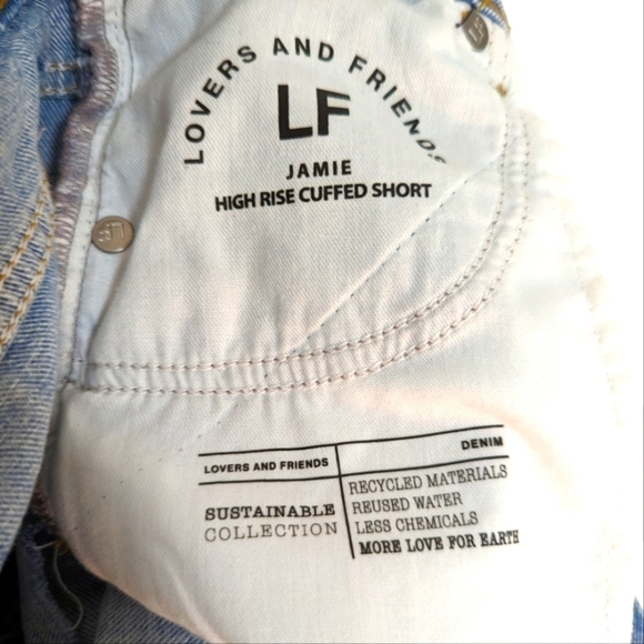 NWOT... Lovers+ Friends Jamie High Waist Cutoff Denim Shorts...Size 24 - Picture 7 of 8